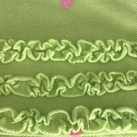 Girls size 12 green with pink hearts cotton dress. - Picture 10 of 11